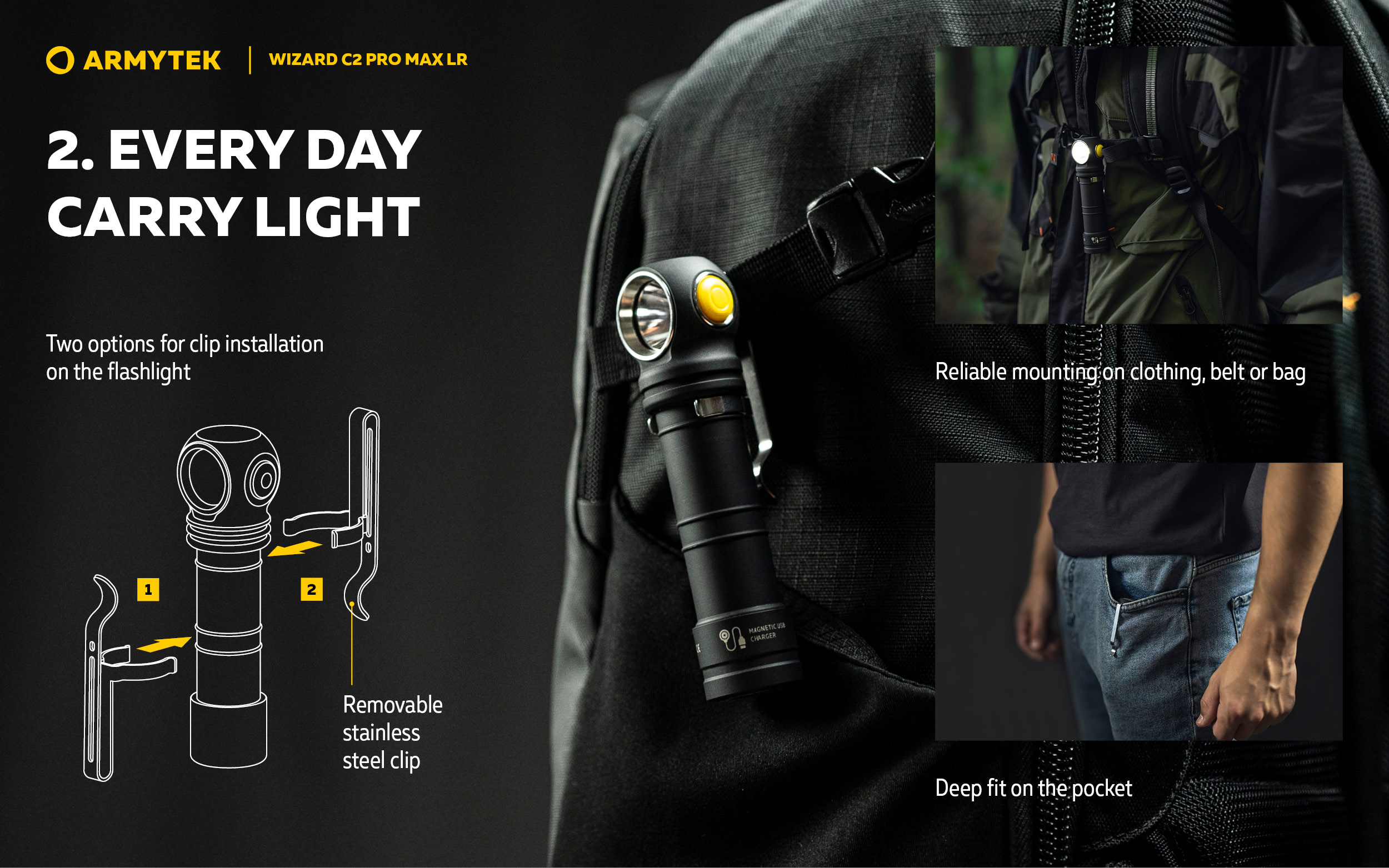 Wizard C2 Pro Max Magnet USB - High Power Headlamp | Armytek.com